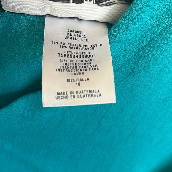 Women's Teal Boxy Top Size 16 Lightweight Beaded Embellished Coastal Beachy - Picture 4 of 8